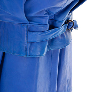 1980s Blue Leather Avant Garde Skirt & Jacket
