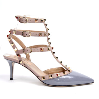 6.5 Valentino Rockstud Heels Cage Shoe With Ankle Straps