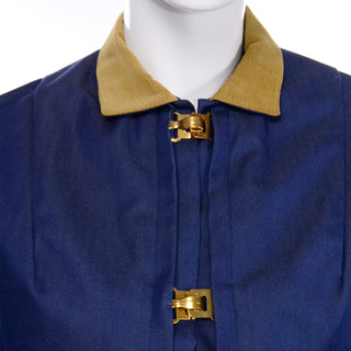 1960s Bill Atkinson Glen of Michigan Navy Blue Vintage Skirt & Jacket Suit