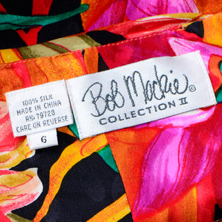 Vintage Bob Mackie Floral Silk High Waisted Wide Leg Pants