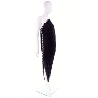 1970s Bob Mackie Black Draping Grecian Style Dress