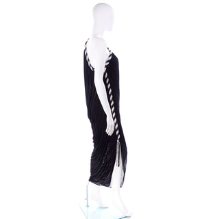 Vintage Bob Mackie Black Silk Jersey Dress w/ Slit