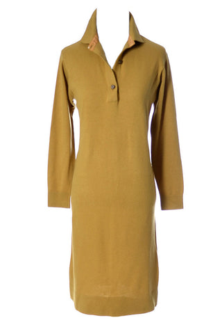 Bonnie Cashin Mustard Yellow Cashmere Vintage Dress - Dressing Vintage