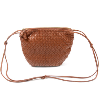 Bottega Veneta Vintage Intrecciato Brown Leather Shoulder Bag handbag