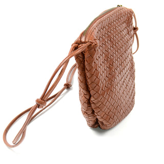 Bottega Veneta Vintage Intrecciato Brown Leather Shoulder Bag knotted strap