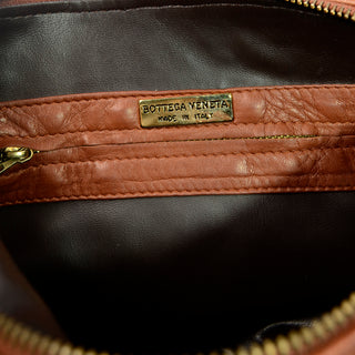 Bottega Veneta Vintage Intrecciato Brown Leather Shoulder Bag Italy