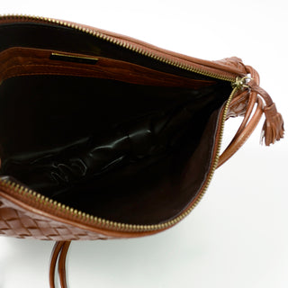 Bottega Veneta Vintage Intrecciato Brown Leather Handbag Shoulder Bag