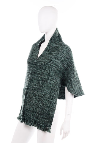 boyne Valley Weavers Ireland Vintage Green Knit Wrap in Green