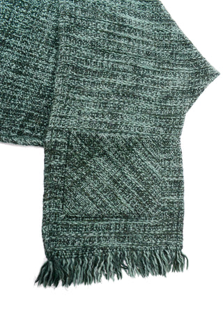Fringe boyne Valley Weavers Ireland Vintage Green Knit Wrap