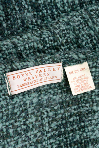 boyne Valley Weavers Ireland Vintage Green Knit Wrap