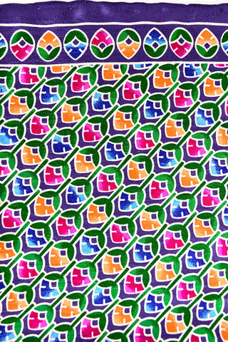 Brioni colorful floral silk vintage scarf handkerchief pocket square
