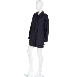 1990s Burberrys Raincoat With Lined Hood & Nova Check Lining