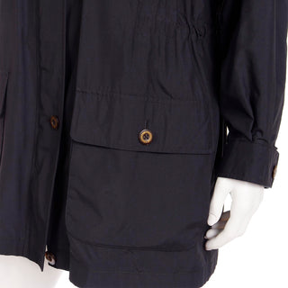 1990s Burberrys Raincoat With Pockets Hood & Nova Check Lining