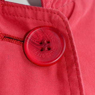 1980s Burberrys Vintage Red Pink Raincoat Haymarket Check Tartan Plaid Lining 80s