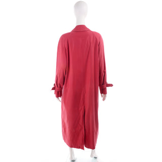 1980s Burberrys Vintage Red Pink Raincoat Haymarket Check Tartan Plaid Lining