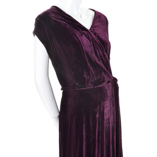 1930s Vintage Burgundy Silk Velvet Evening Dress Size Extra Large 30s dresses