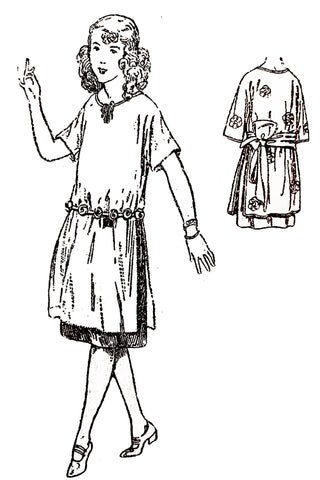 Vintage Butterick 3368 1920s Girls Dress Sewing Pattern