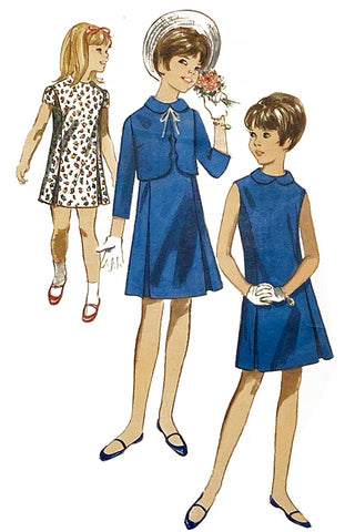 Uncut Butterick 3849 Girls Vintage Butterick 3849 Dress & Jacket Sewing Pattern