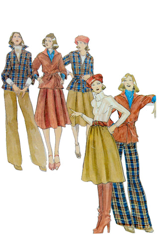 Butterick 4369 1975 Vintage Pants & Jacket Sewing Pattern
