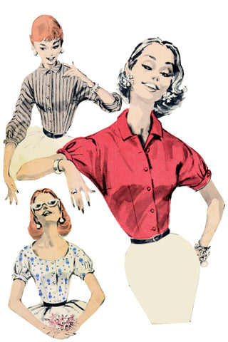 Butterick 7827 Vintage 1956 Blouse Sewing Pattern