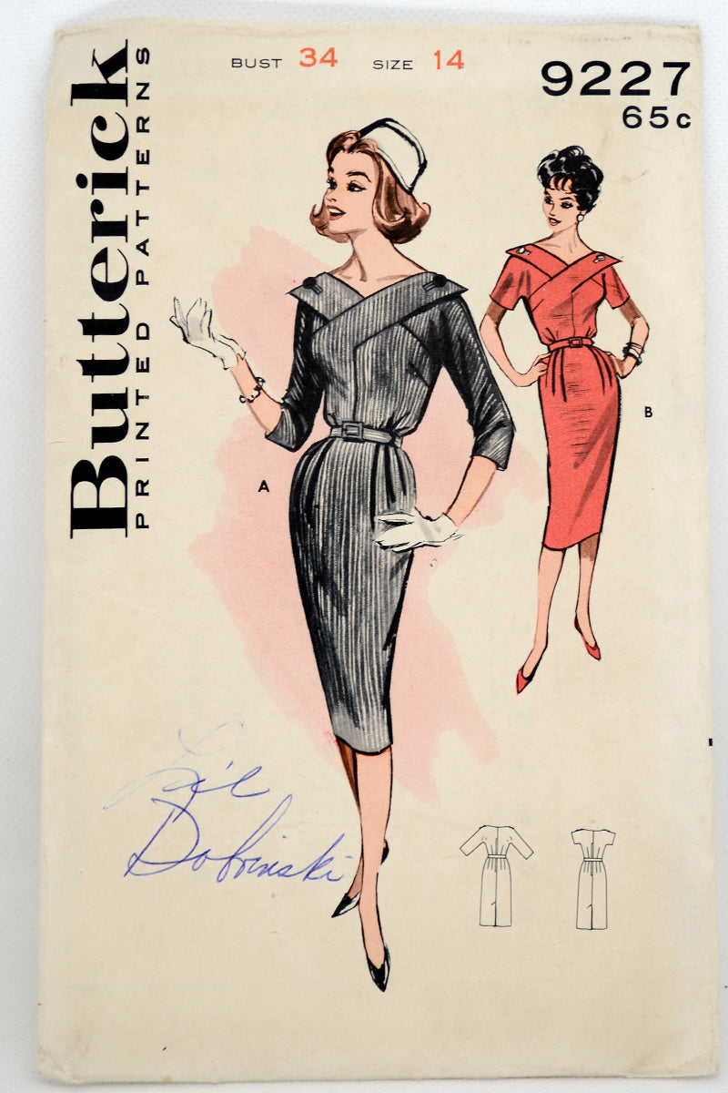 1960 Butterick 9227 Vintage Wiggle Sheath Dress Sewing Pattern – Modig 1960 Butterick 9227 Vintage Wiggle Sheath Dress Sewing Pattern – Modig