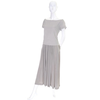 Cacharel Aeffe Spa Vintage Dress Neutral Beige Taupe Size 4 - Dressing Vintage