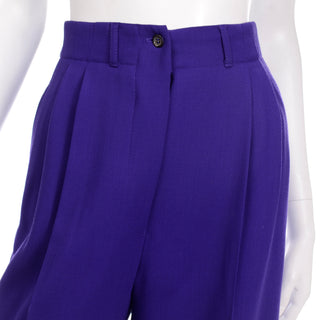 Vintage Calvin Klein Trousers Deep Purple High Waist Pants pockets