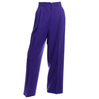 Vintage Calvin Klein Trousers Deep Purple High Waist Pants Size 8