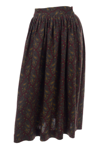 Calvin Klein 1980s Paisley Skirt