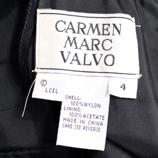 1990s Carmen Marc Valvo Vintage Black Beaded Evening Dress