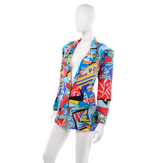 Ladies Multicolor Vintage Longline Blazer with Beach theme