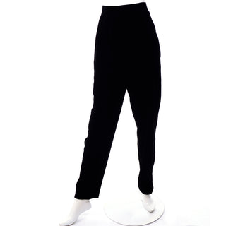 Carolina Herrera 3Pc Black Velvet Ruffle Top Skirt & high waisted Pant Suit Deadstock $3250 