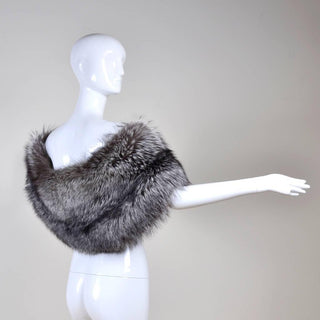 Carolina Herrera Silver Fox Fur Wrap One Size