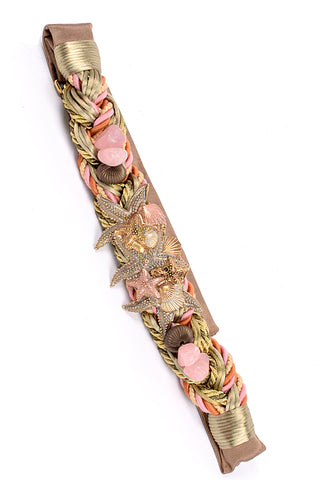 1980s Carolyn Tanner Designs Atlanta Vintage Seashell Starfish Ribbon Belt