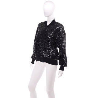 Vintage Holiday jacket with black sequins