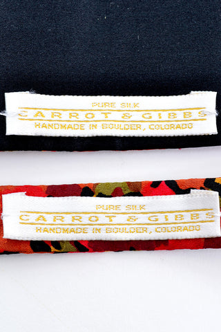 Carrot & Gibbs silk cummerbund and bow tie matching floral set