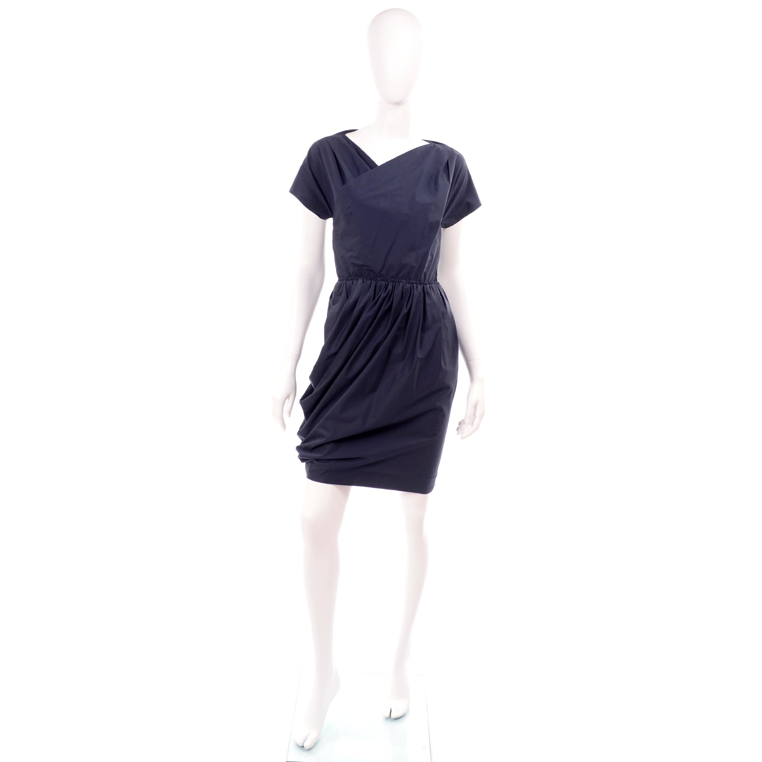 carven blue dress CARVEN, Blue Pleated Mini Dress, 10