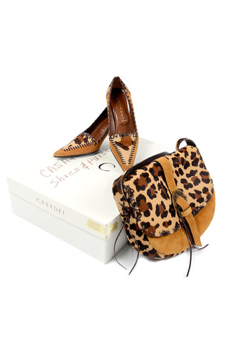Casadei Italy Suede & Pony Fur Handbag and Size 6B Shoes