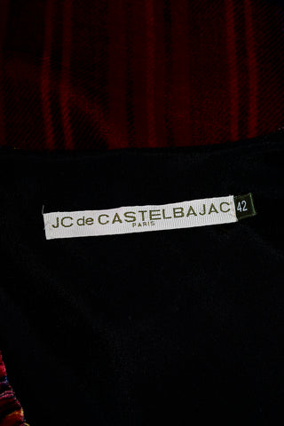Red Plaid Velvet JC de Castelbajac Sleeveless Dress Size 42