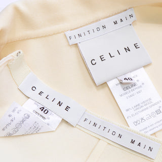 Celine Ivory Cream Vintage 2 pc Skirt and Jacket Suit France