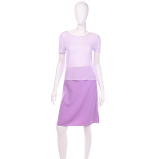 Monochromatic Celine Purple Skirt Suit
