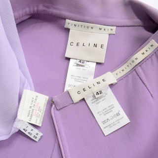 Celine Purple Skirt Suit Finition Main