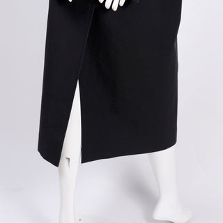 Celine Black Raincoat With Metal Toggle Buckles & Pockets Size 40
