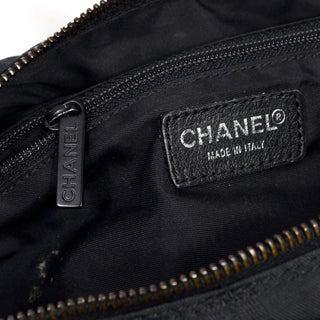 Black Logo Chanel Travel Line baguette