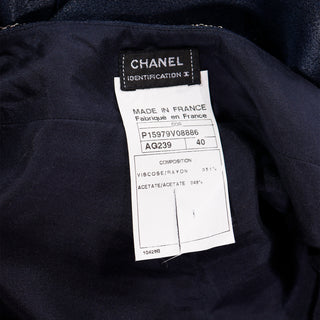 2000 Chanel Fall Winter Midnight Blue Satin Trousers Made in France