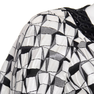 Chanel 2015 Dubai Runway Black & White Abstract Graphic Print Jacket Resort Collection