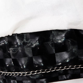 Chanel 2015 Dubai Runway Black & White Abstract Graphic Print Jacket Chain hem