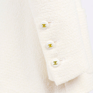 Chanel Blazer in Winter White Wool w CC Buttons