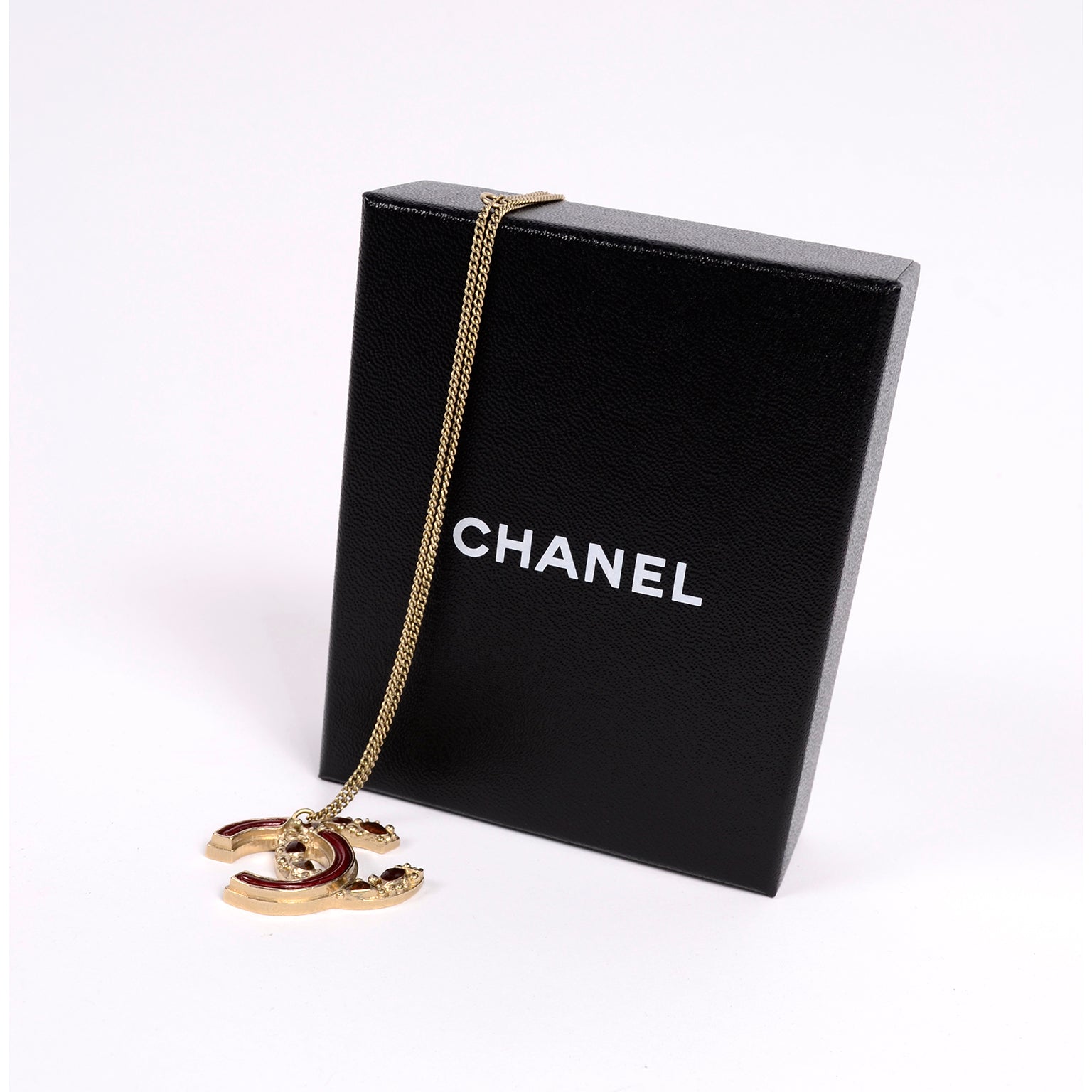 F/W 2012 Chanel Burgundy Gripoix CC Adjustable Pendant Necklace