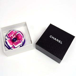 New With Tags Chanel Pink and Purple Camellia Brooch In Original Box unique